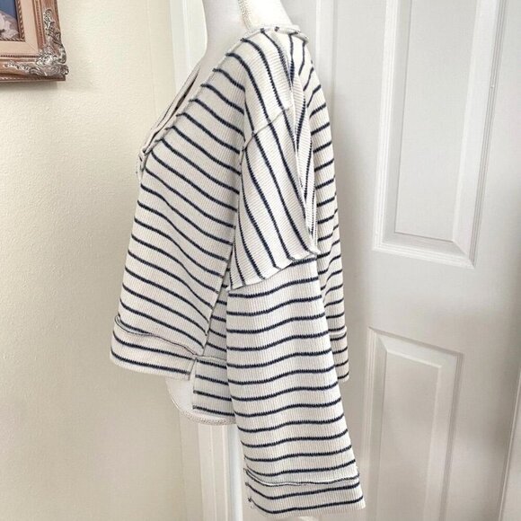 Urban Outfitters BDG Relaxed Striped V-Neck Sweater Size Medium Oversized B11 - Picture 4 of 10